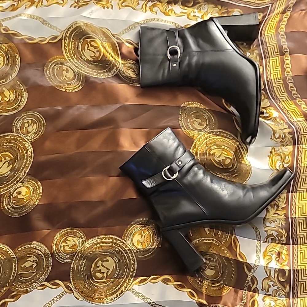 Black Leather Booties